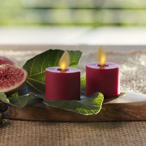 LUM-997712酒红色塑料Tealights 套二装